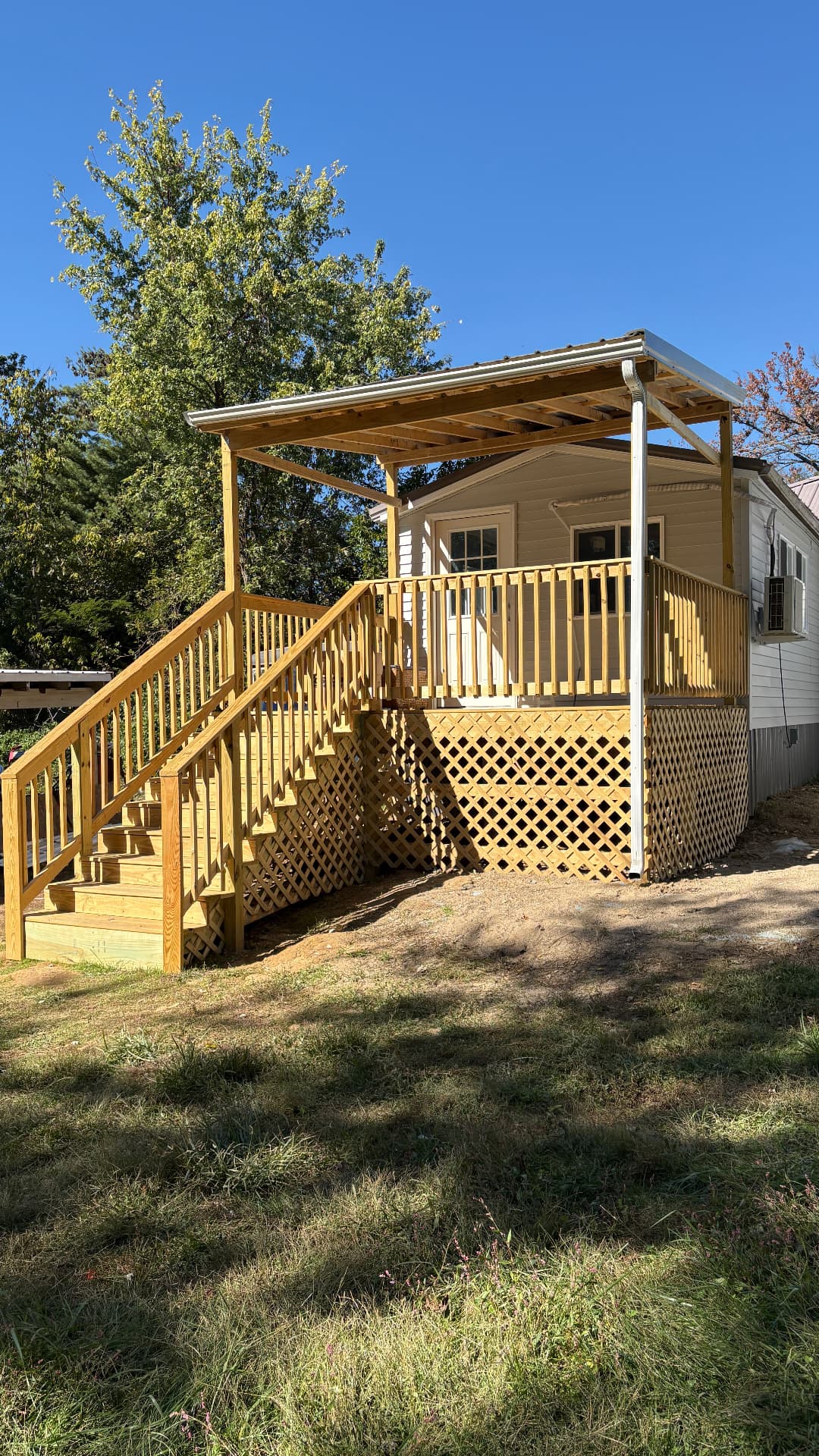 Covered wooden porch with metal roof in Georgetown, KY
